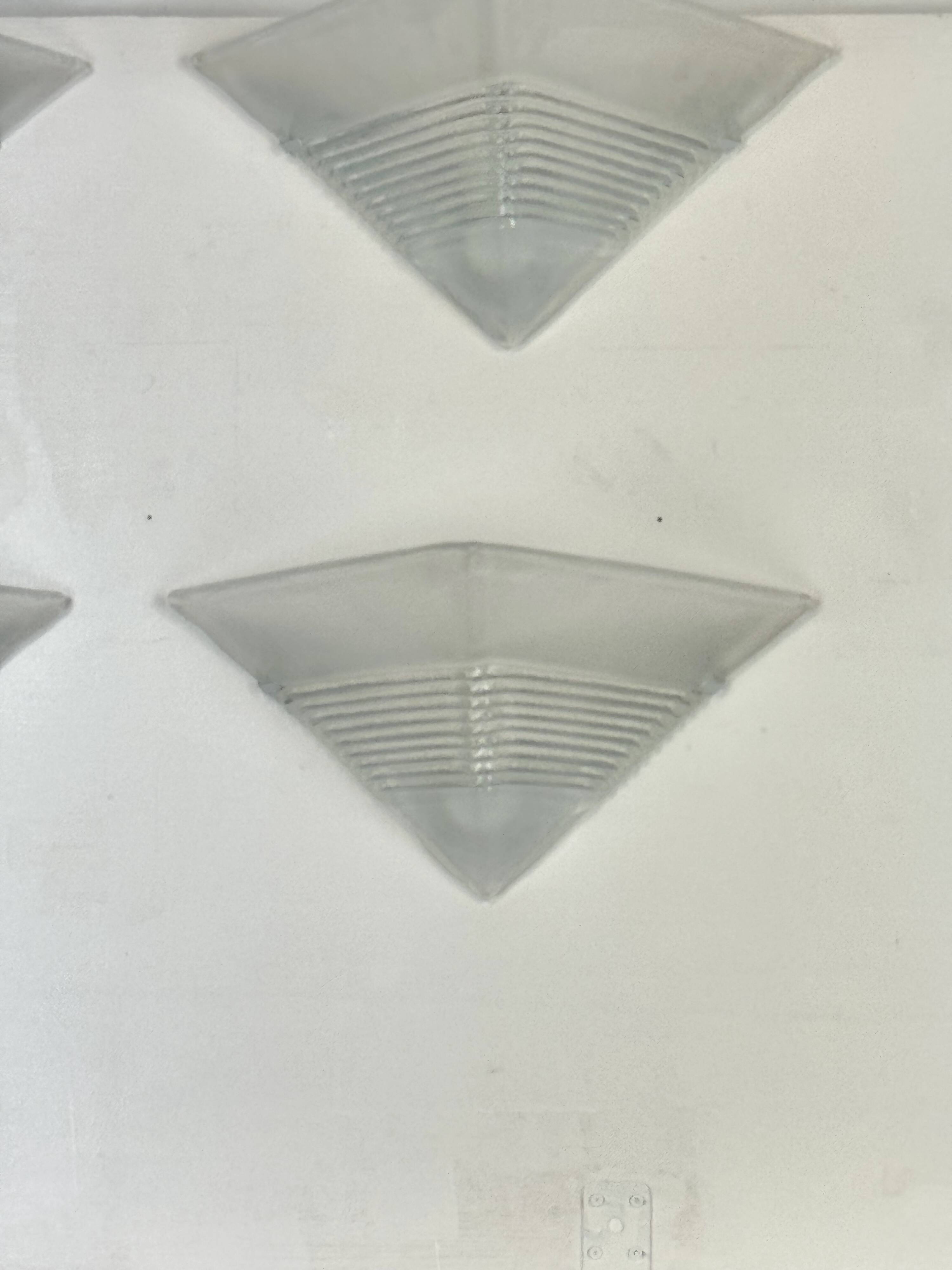 Postmodern Set of four large thick murano glass sconces by Mazzega. Italy 1980s