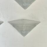 Postmodern Set of four large thick murano glass sconces by Mazzega. Italy 1980s