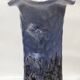 Vase fat lava blue gray Vallauris