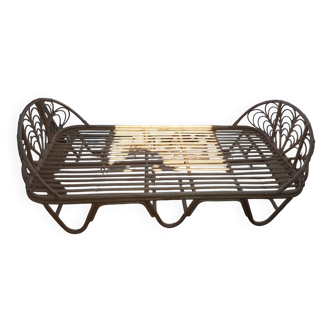 Single rattan bed