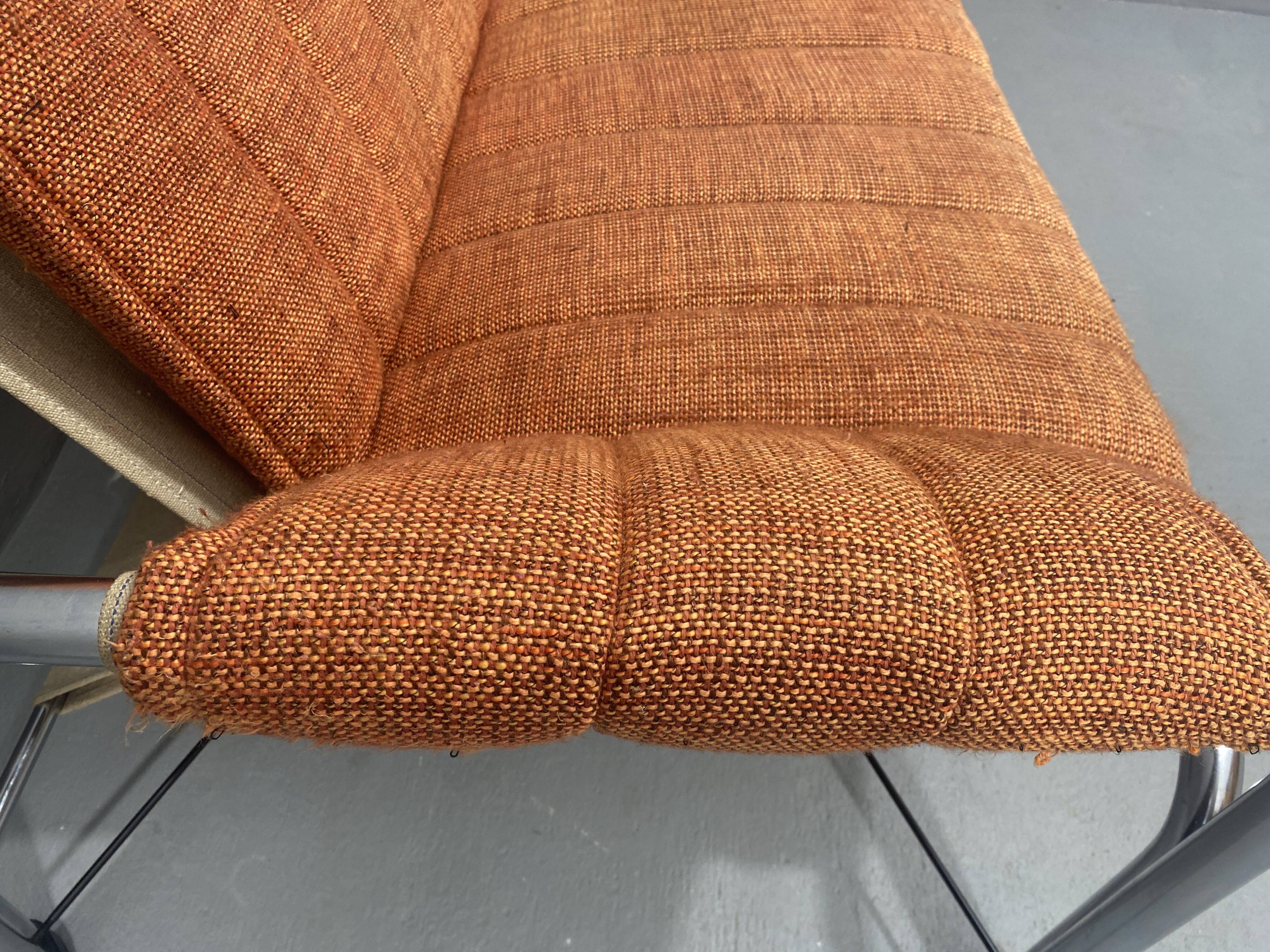 Chromed functionalist sofa by Viliam Chlebo, 1970´s, Czechoslovakia