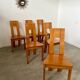Set of 6 solid elm chairs 70s vintage Seltz design