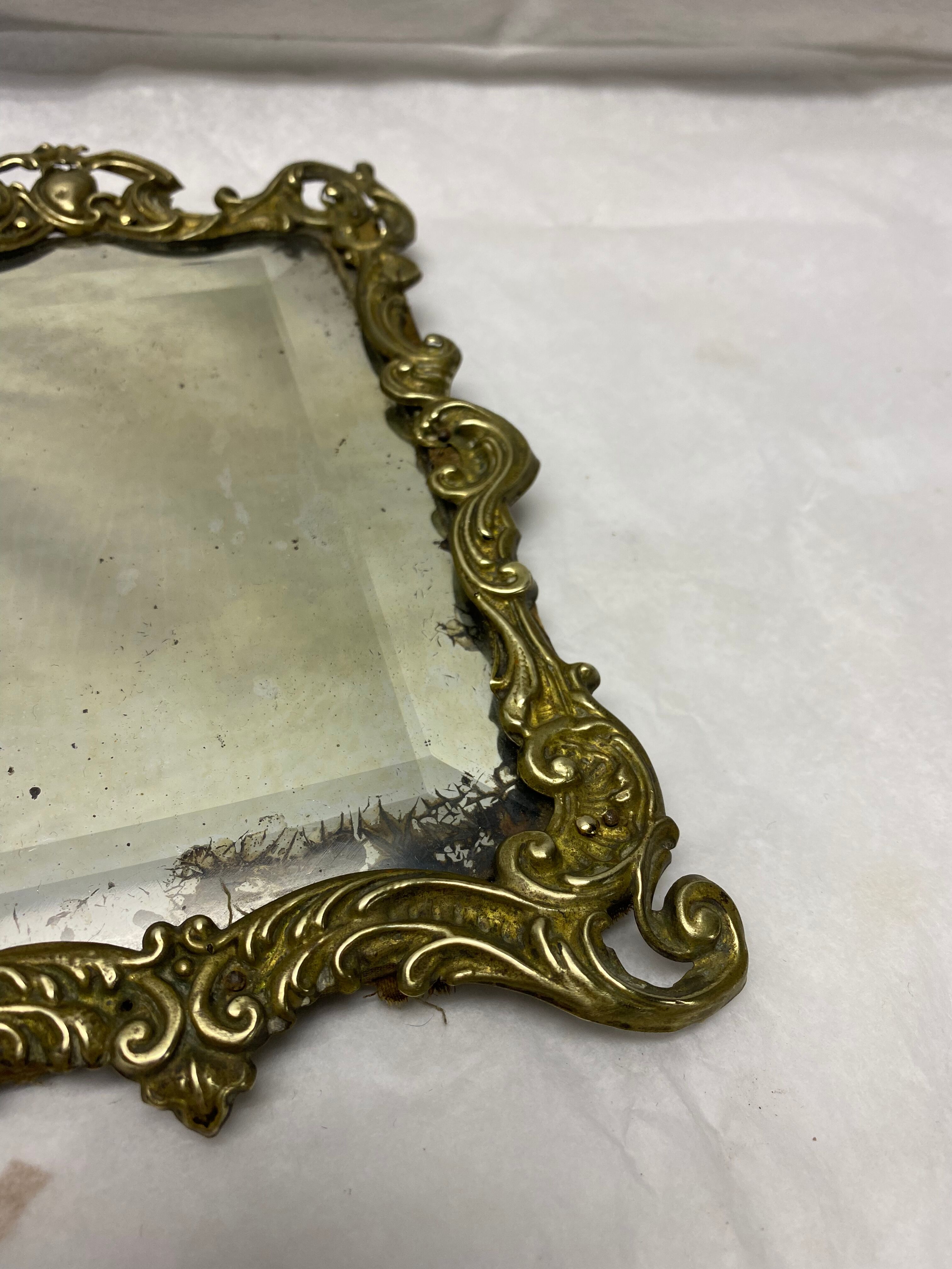Miroir ancien laiton 20x14cm