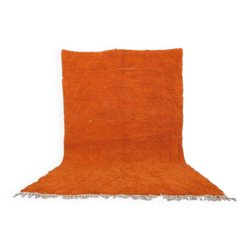 Tapis en laine naturelle fait main traditionnelle orange taille 1,5/2,5 m