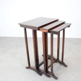 Art Deco Nesting Tables in Mahogany Veneer, 1930s, Czechoslovakia