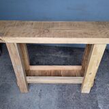 Brutalist console solid wood