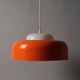 Fagerhults Belysning Pendant Lamp, Orange & White Acrylic, 1960s Space Age Design, Sweden