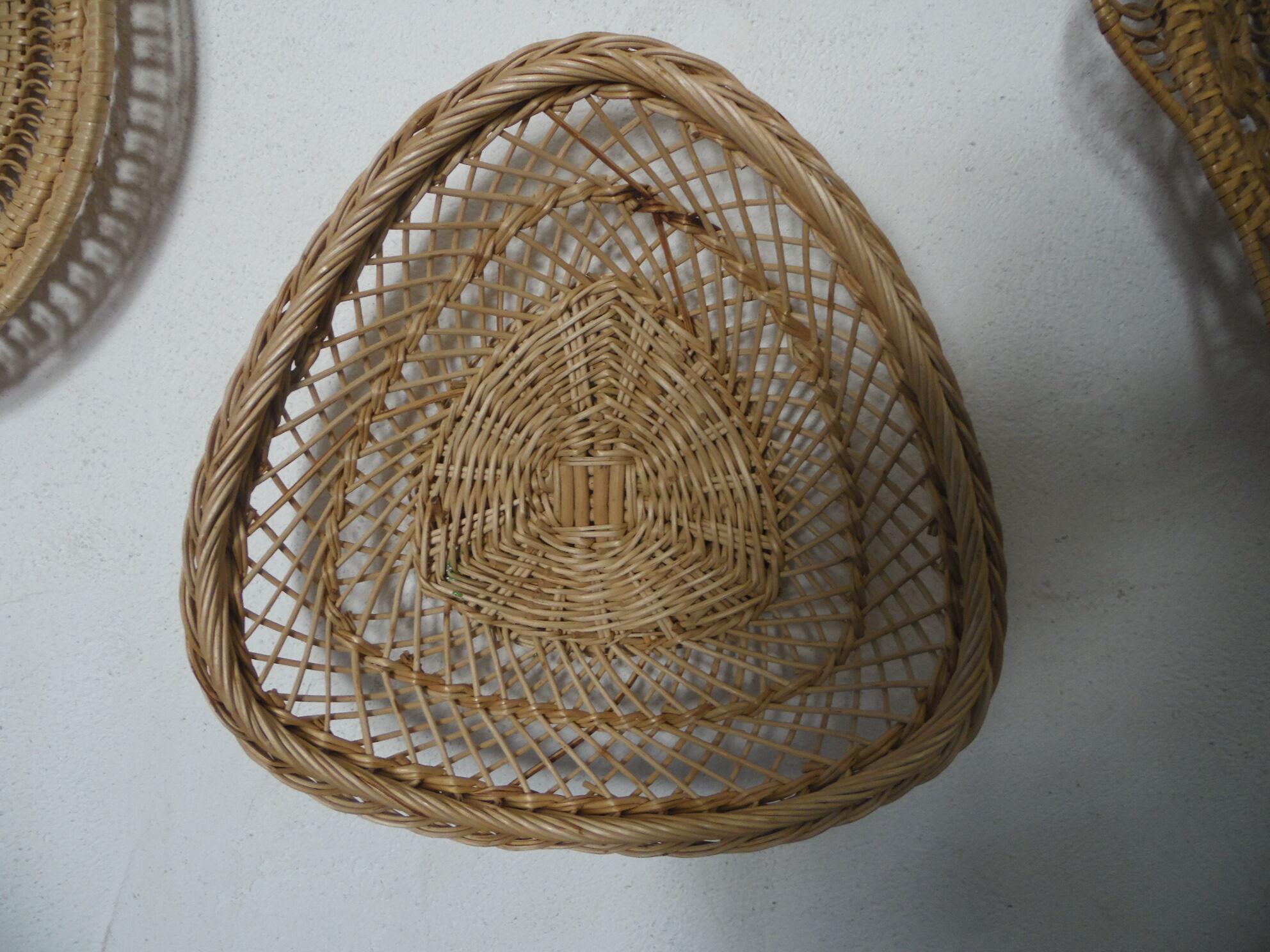 Baskets, wicker and caning, wall decoration