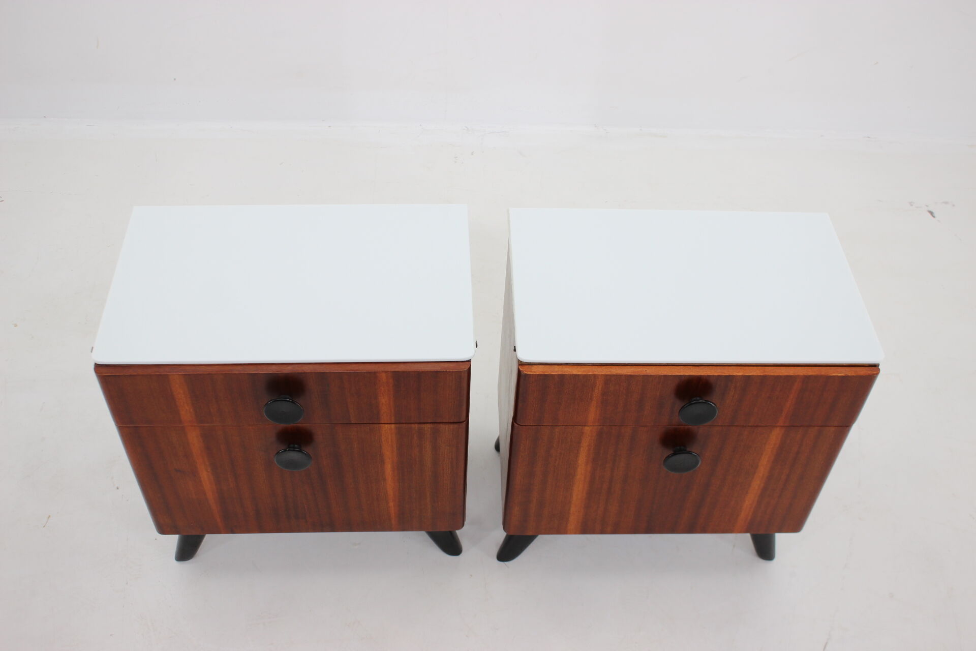1950s Jindrich Halabala Mahogany Bedside tables ,Czechoslovakia