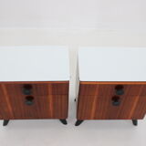 1950s Jindrich Halabala Mahogany Bedside tables ,Czechoslovakia