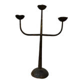 Candlestick picnic candle 3 branches wrought iron