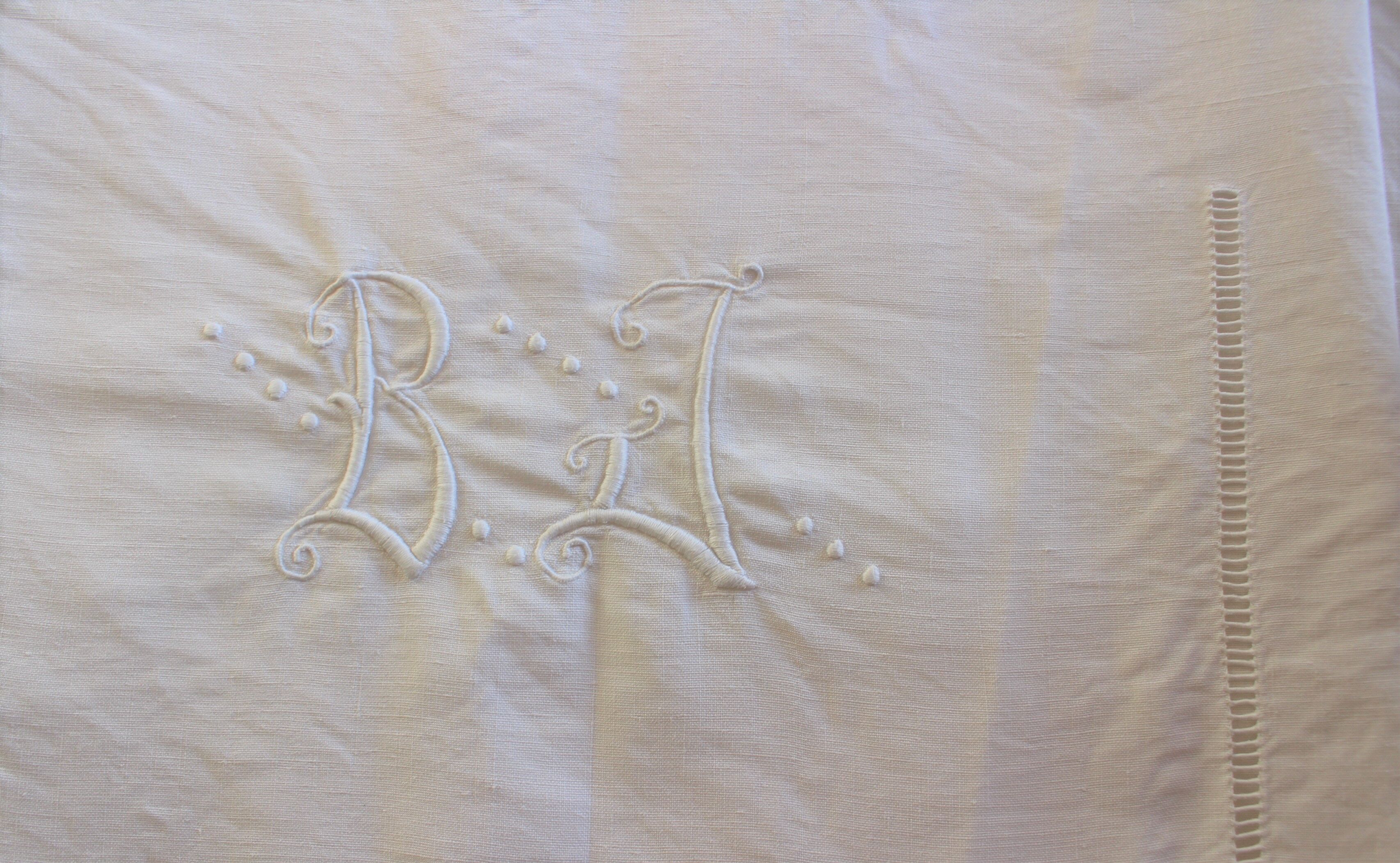 White sheet monograms b j days scales