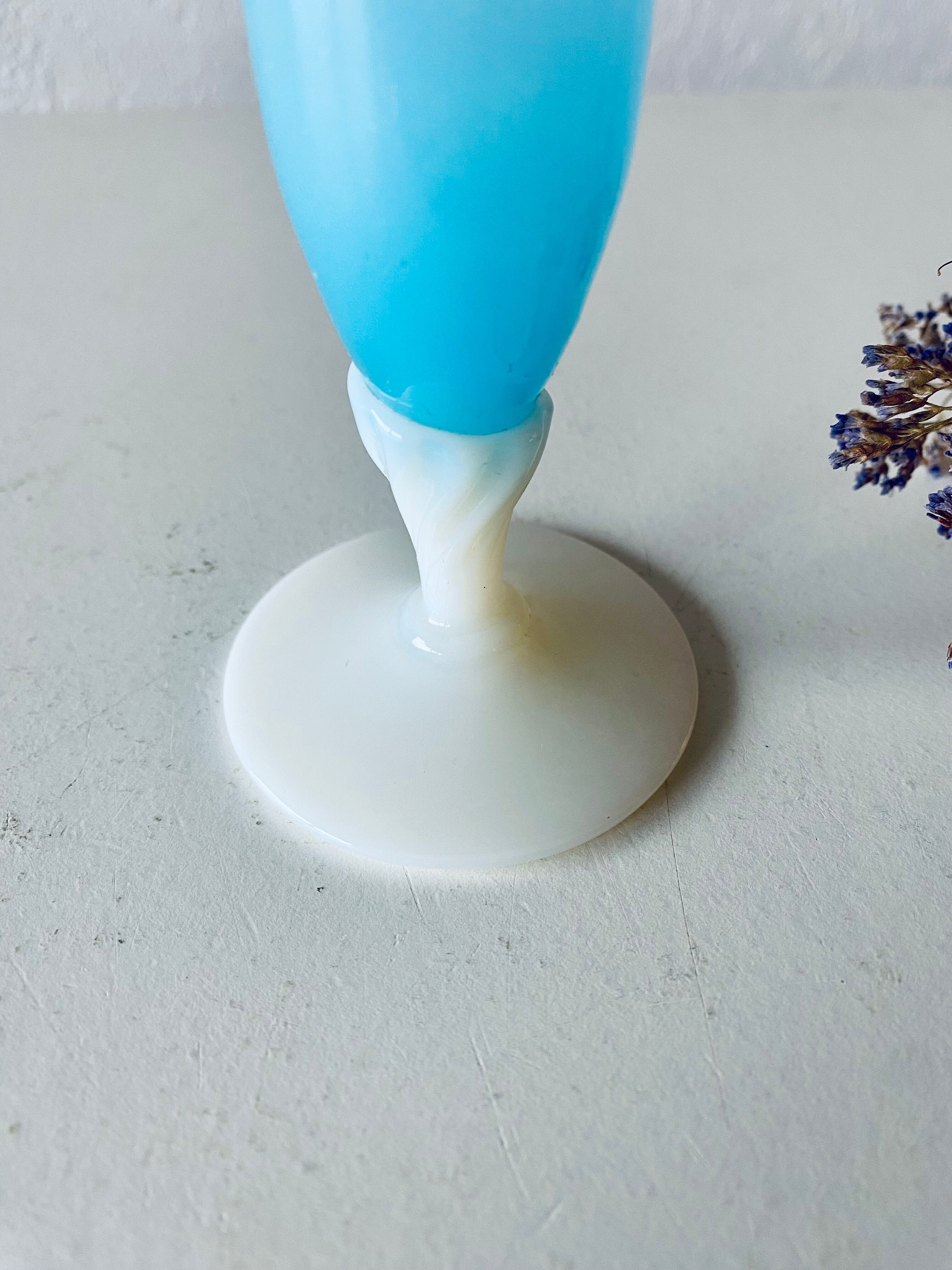 Antique vase in blue and white opaline