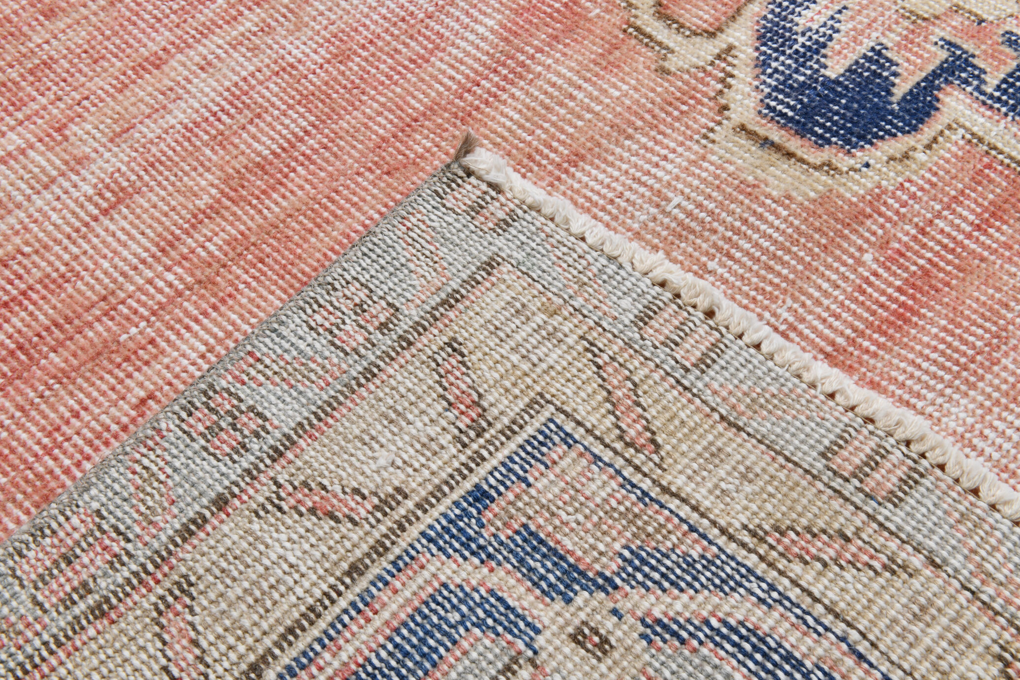 Navy blue vintage rug 317x220cm