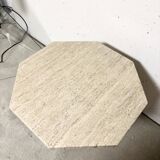 Guéridon octogonal en travertin 1970