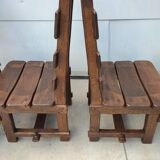 Set of 6 Brutalist Dining Chairs in Belgian Oak, 1965