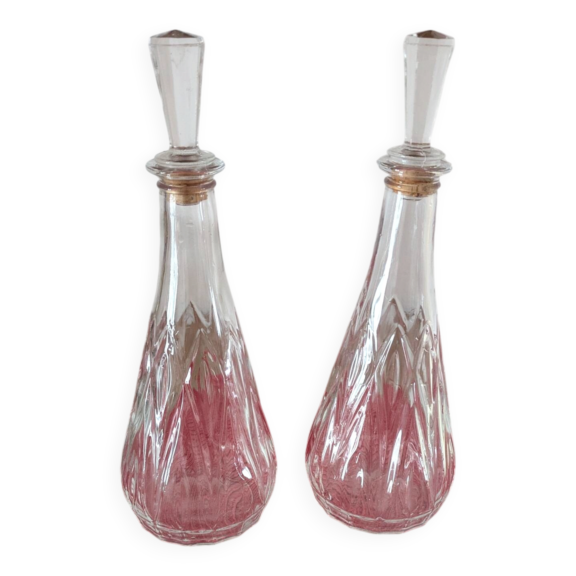 Lot of 2 glass carafes