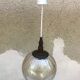 Suspension old crackled glass ball + Support brass wood Vintage