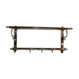 Chrome iron coat rack with hat holder