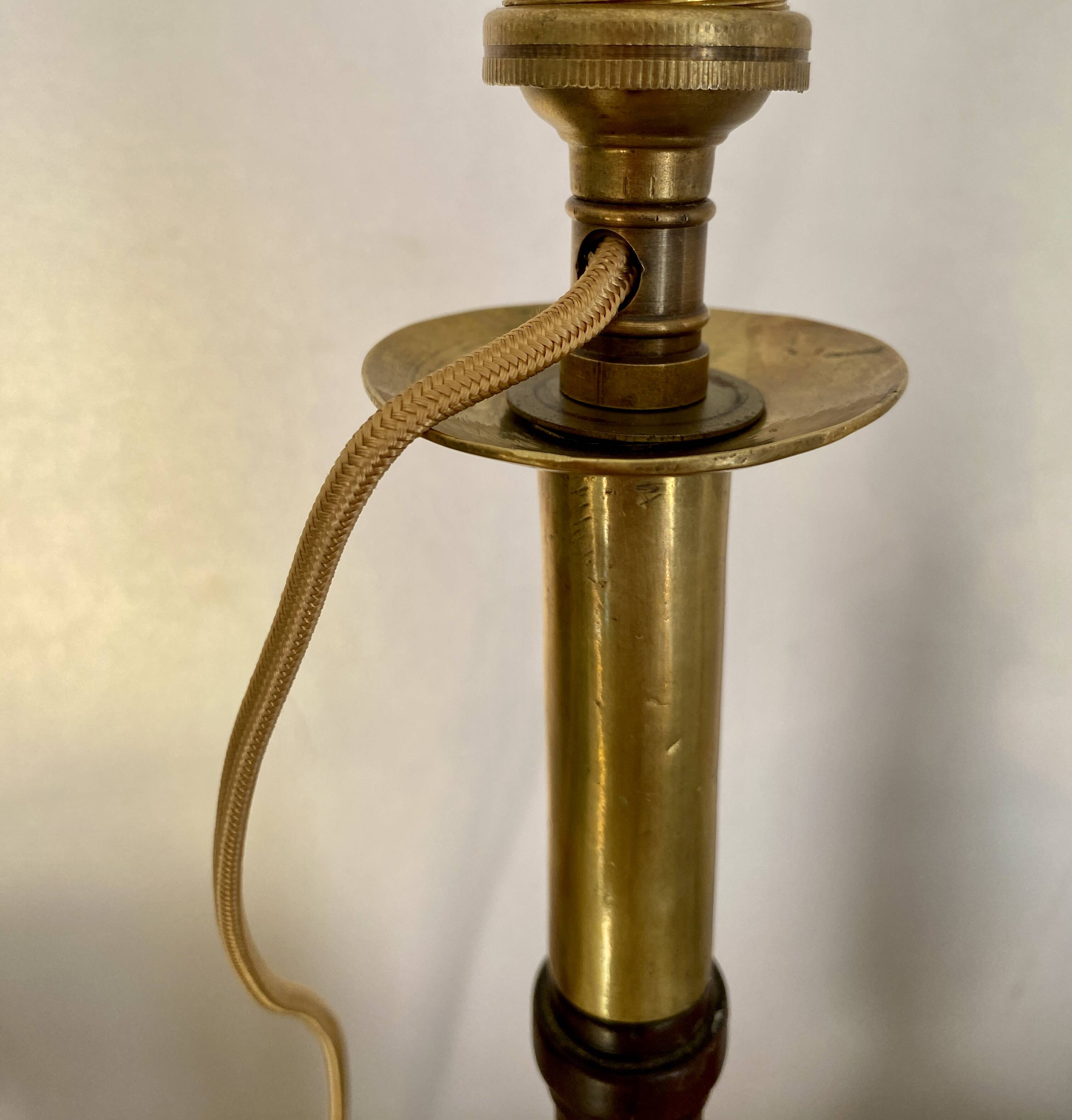 Wooden lamp, 2 M fabric cable, fabric lampshade