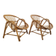 Duo de fauteuils coquille en rotin 1970