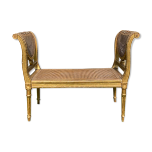 Banquette bois doré
