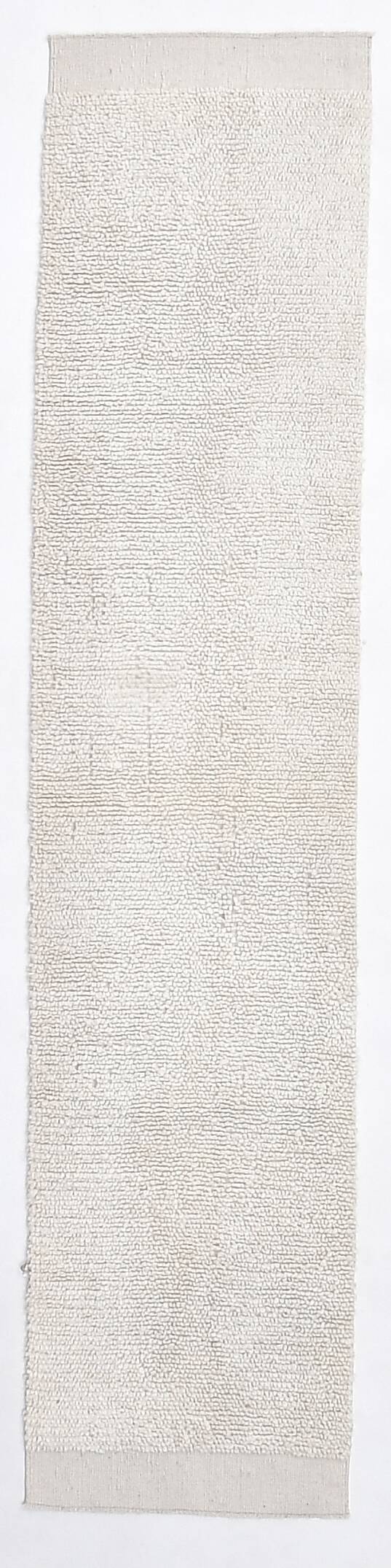2x10 %100 Wool White Moroccan Runner Rug, 68x303Cm