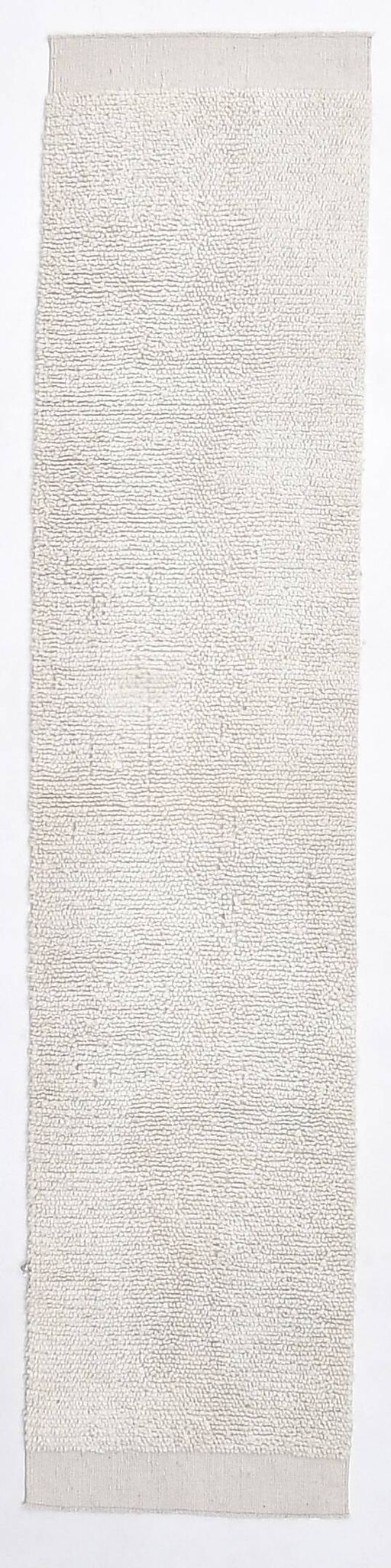 2x10 %100 Wool White Moroccan Runner Rug, 68x303Cm