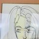 Portrait painting of woman drawing 70s
