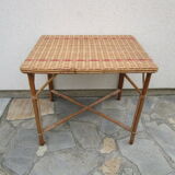 Vintage bamboo and rattan table