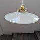 Old hanging lamp in white opaline Art Deco 1930 Ø 26 cm