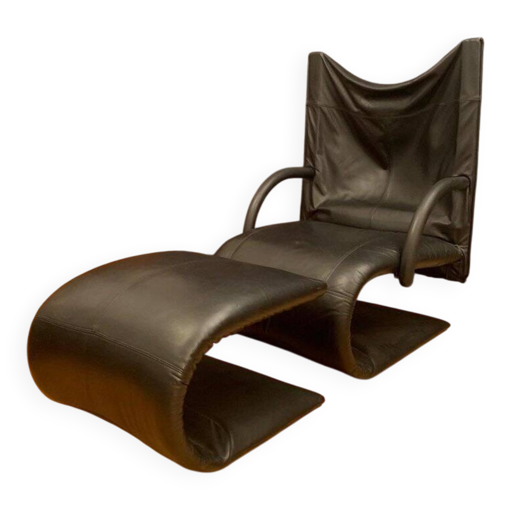 Set of Zen armchair and ottoman by Claude Brisson for Ligne Roset, France, 1980s