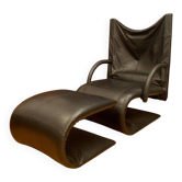 Set of Zen armchair and ottoman by Claude Brisson for Ligne Roset, France, 1980s