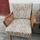 Paire de fauteuils vintage pieds compas et cannage