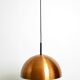 Rare original 1970s large Space Age pendant lamp with copper shade by Staff