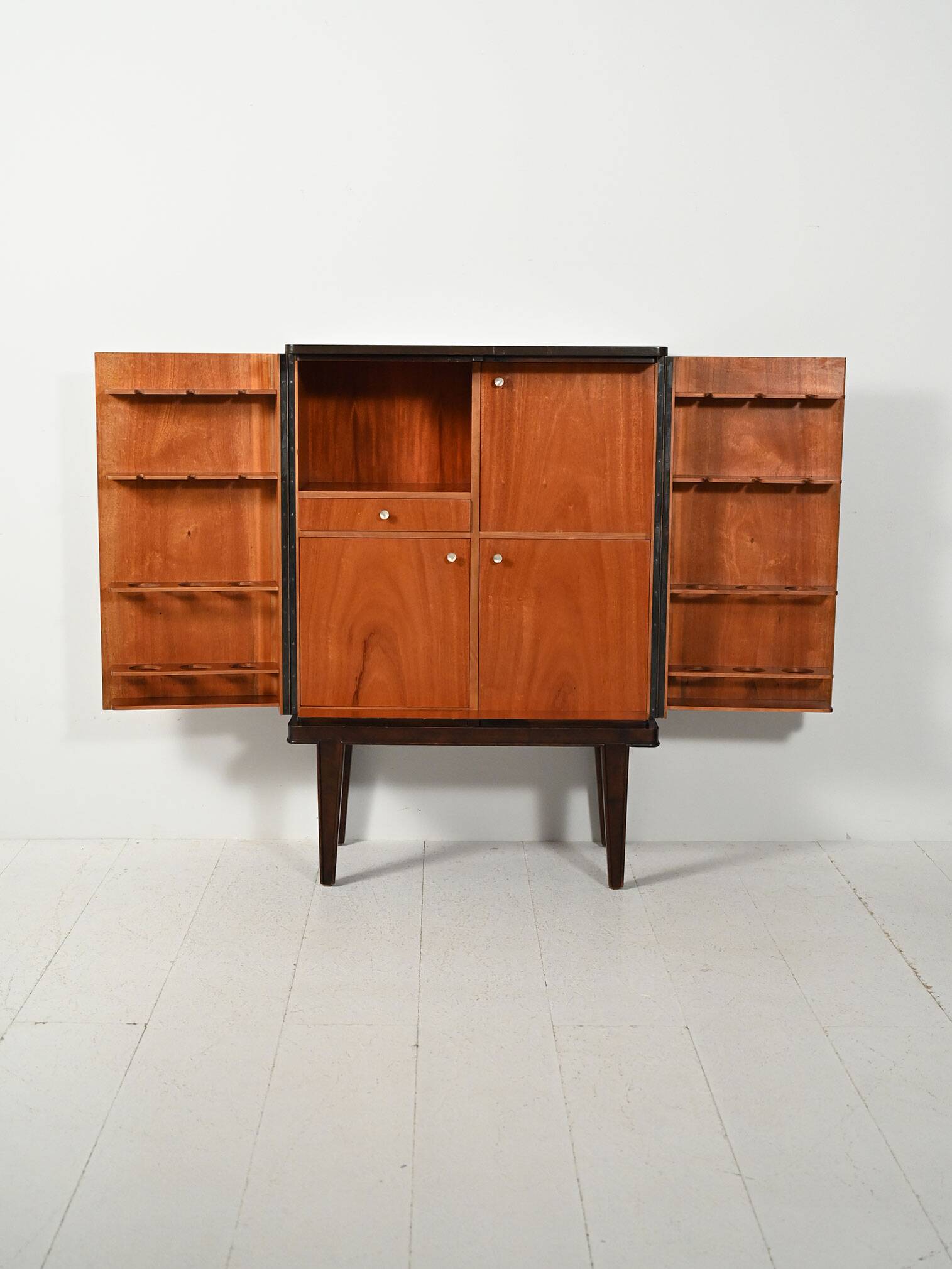 Scandinavian 1940s bar cabinet with inlays
