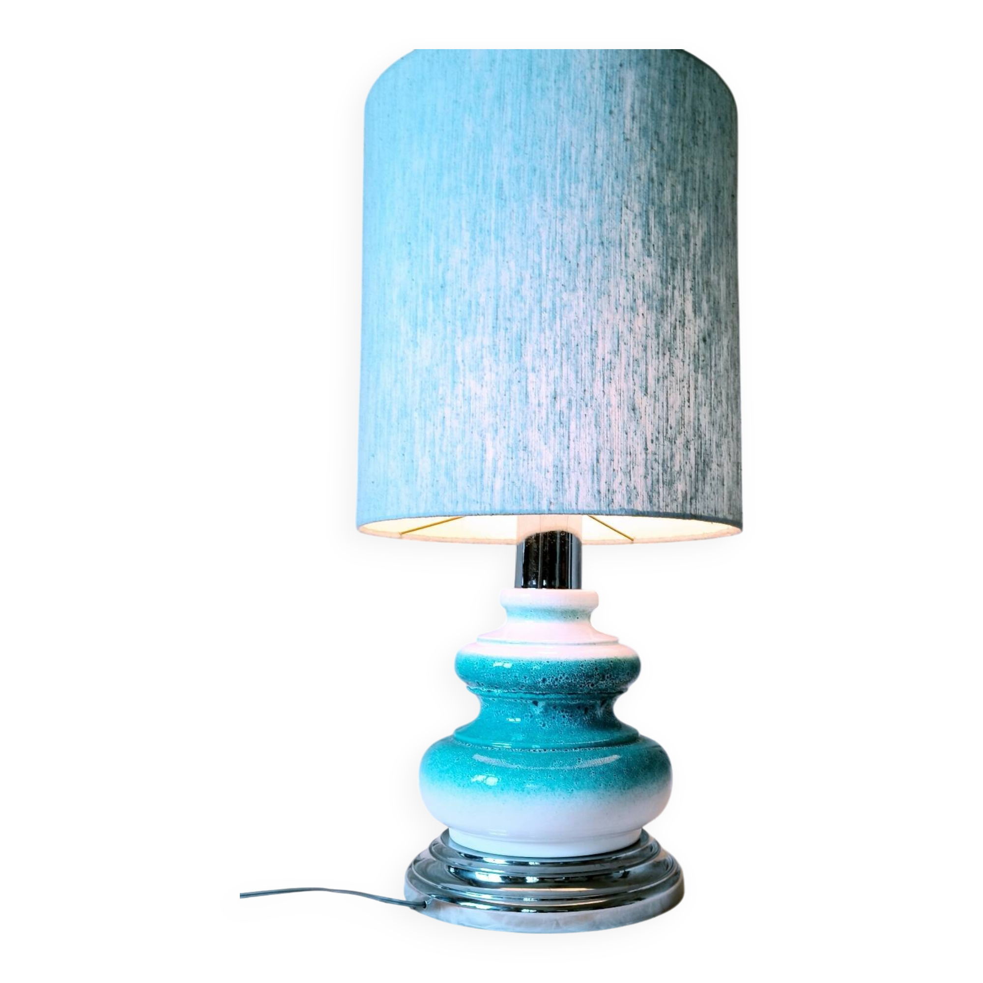 Ceramic and chrome lamp, 1970s
