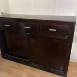 Low sideboard in dark wenge wood