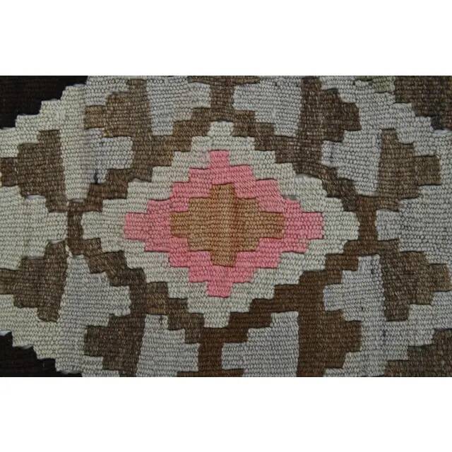 1970s Vintage Turkish Oushak Handmade  Tan Runner Rug  140x322