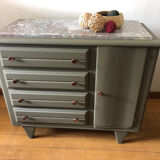 Olive green chest of drawers
