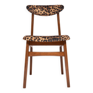 Chaise en velours léopard