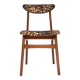 Mid-century leopard velvet chair, walnut wood, Rajmund Halas, Poland, 1960s