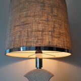 Brutalist lamp in Gard stone and chrome 1970