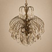 Hollywood Regency crystal and glass chandelier, 1970s