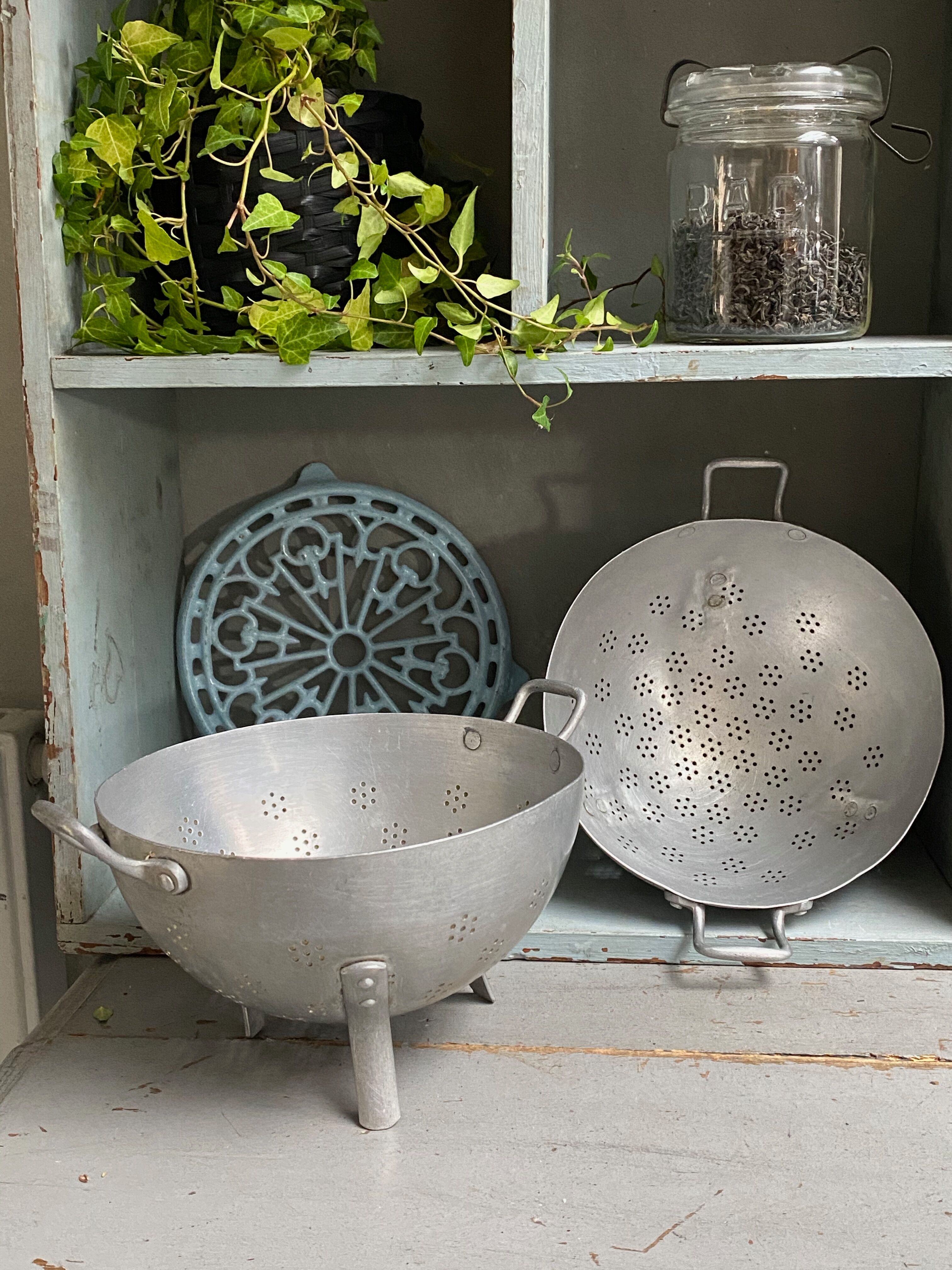 Vintage aluminum strainer