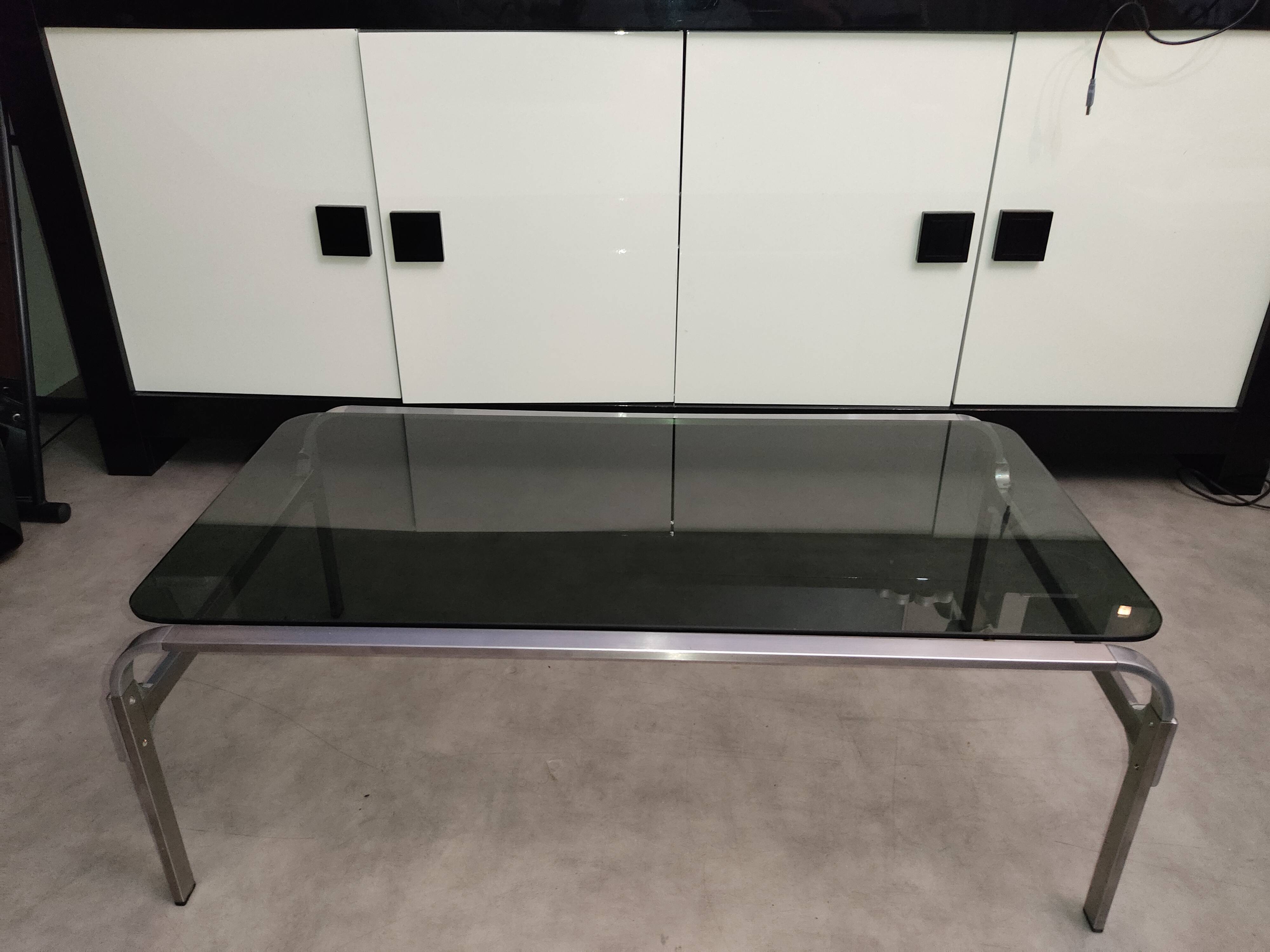 Vintage coffee table 1970 aluminium