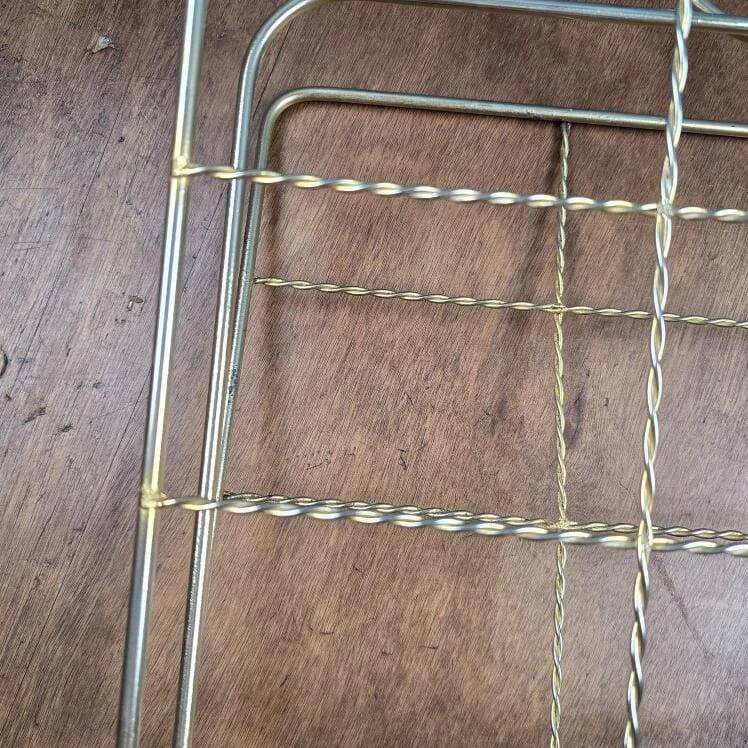 Vintage brass magazine rack – Wire design – 1950s/60s
