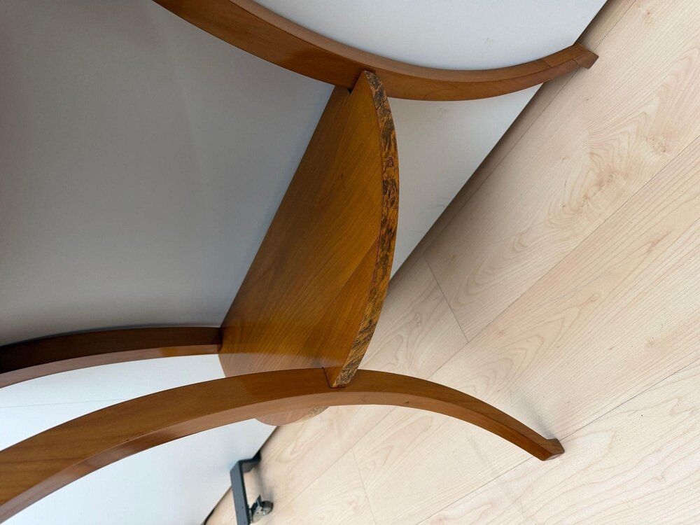 Biedermeier demi-lune console in cherry wood & birch wood, Franconia, 1830