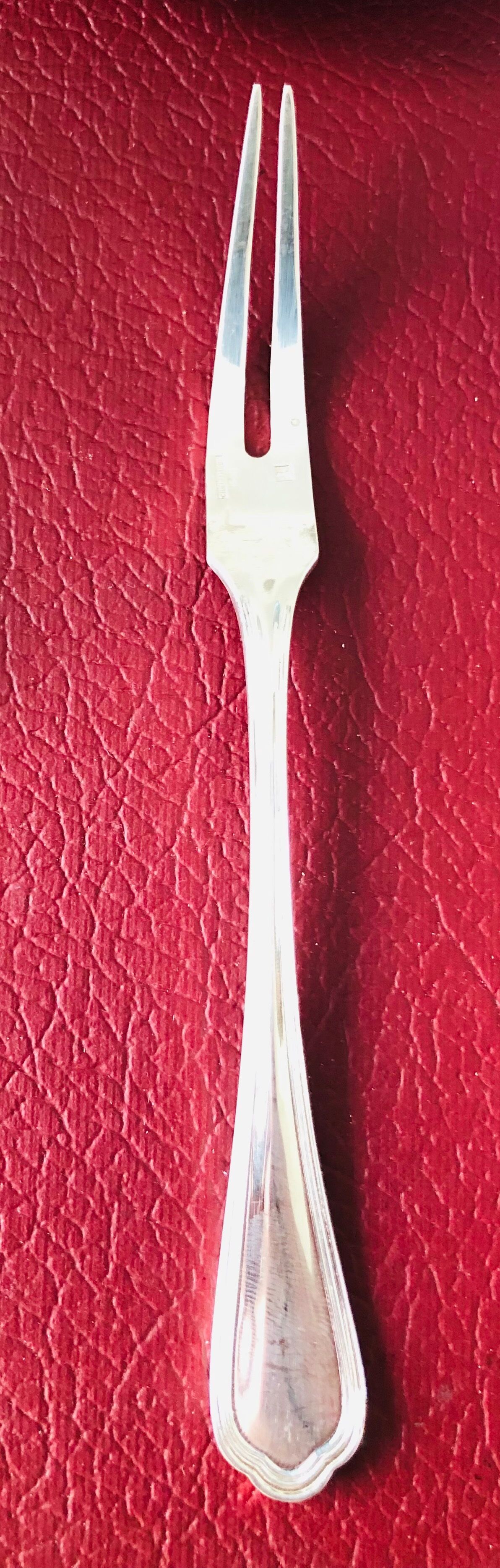Set of 12 Christofle snail fork in silver metal