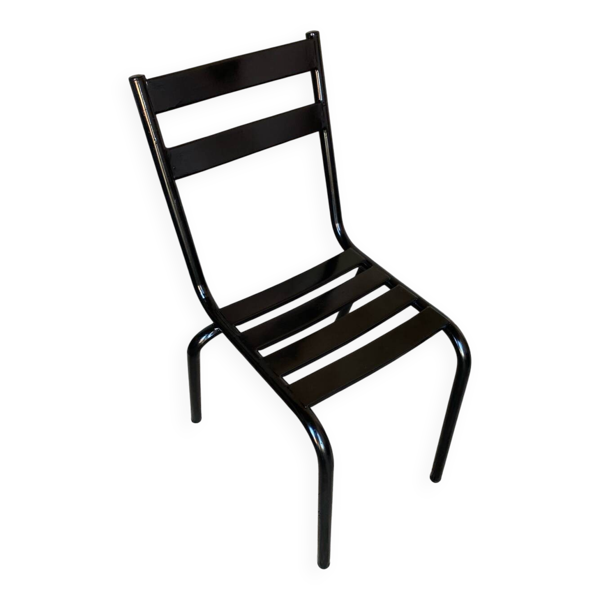 Chaise industrielle bistrot style tolix métal noir vintage